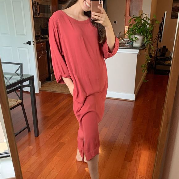 Anthropologie Dresses & Skirts - Holding Horses Orange Kaftan Dress L